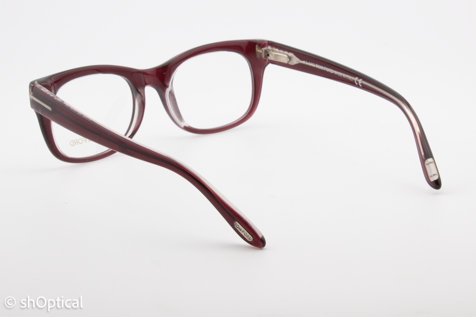 Tom Ford TF5231  Unisex Square Glasses Frame Burgundy 50mm