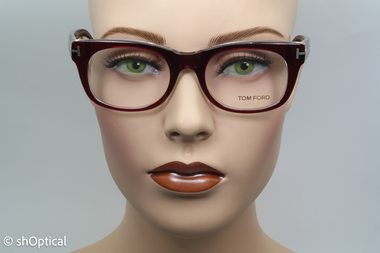 Tom Ford TF5231  Unisex Square Glasses Frame Burgundy 50mm