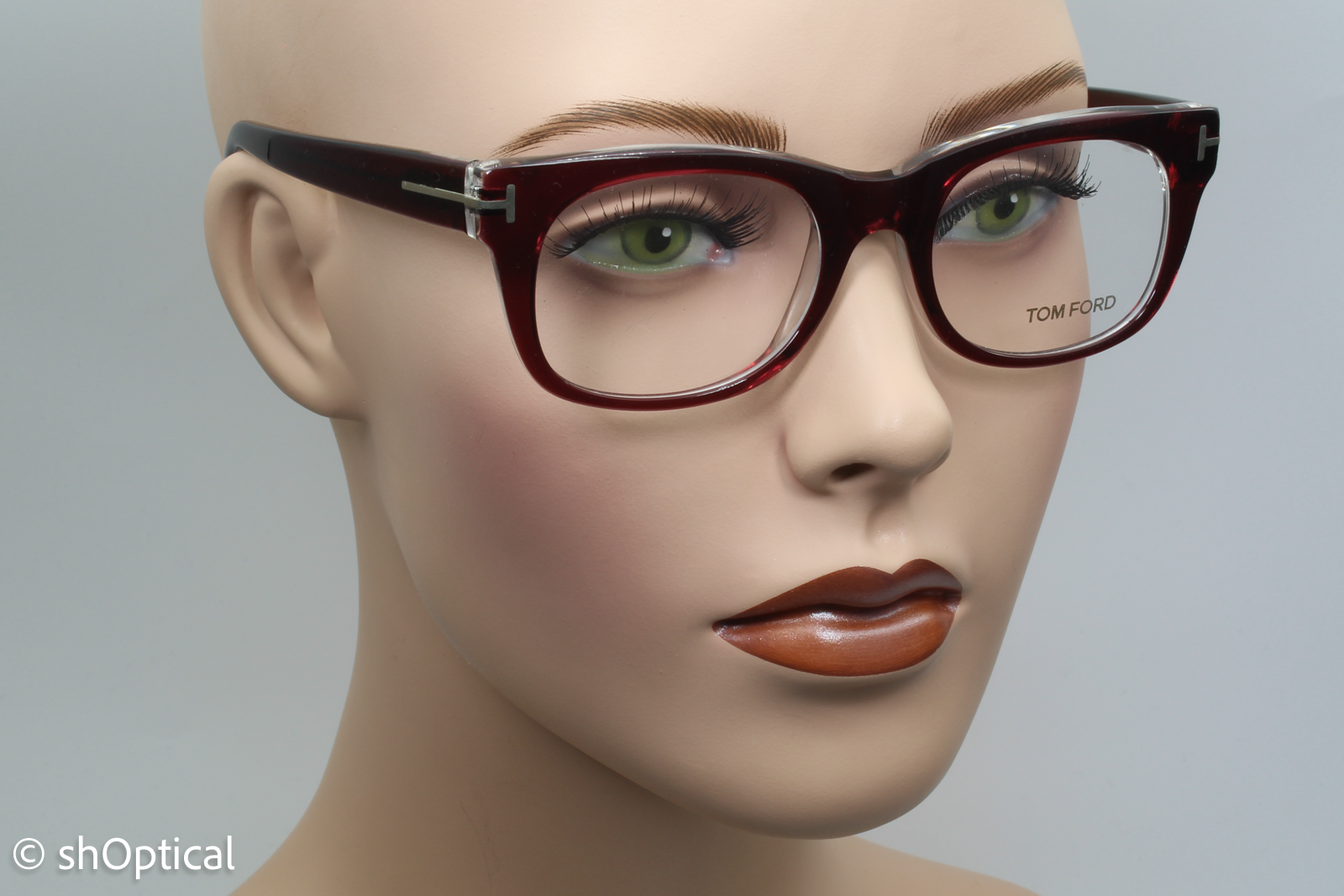 Tom Ford TF5231  Unisex Square Glasses Frame Burgundy 50mm