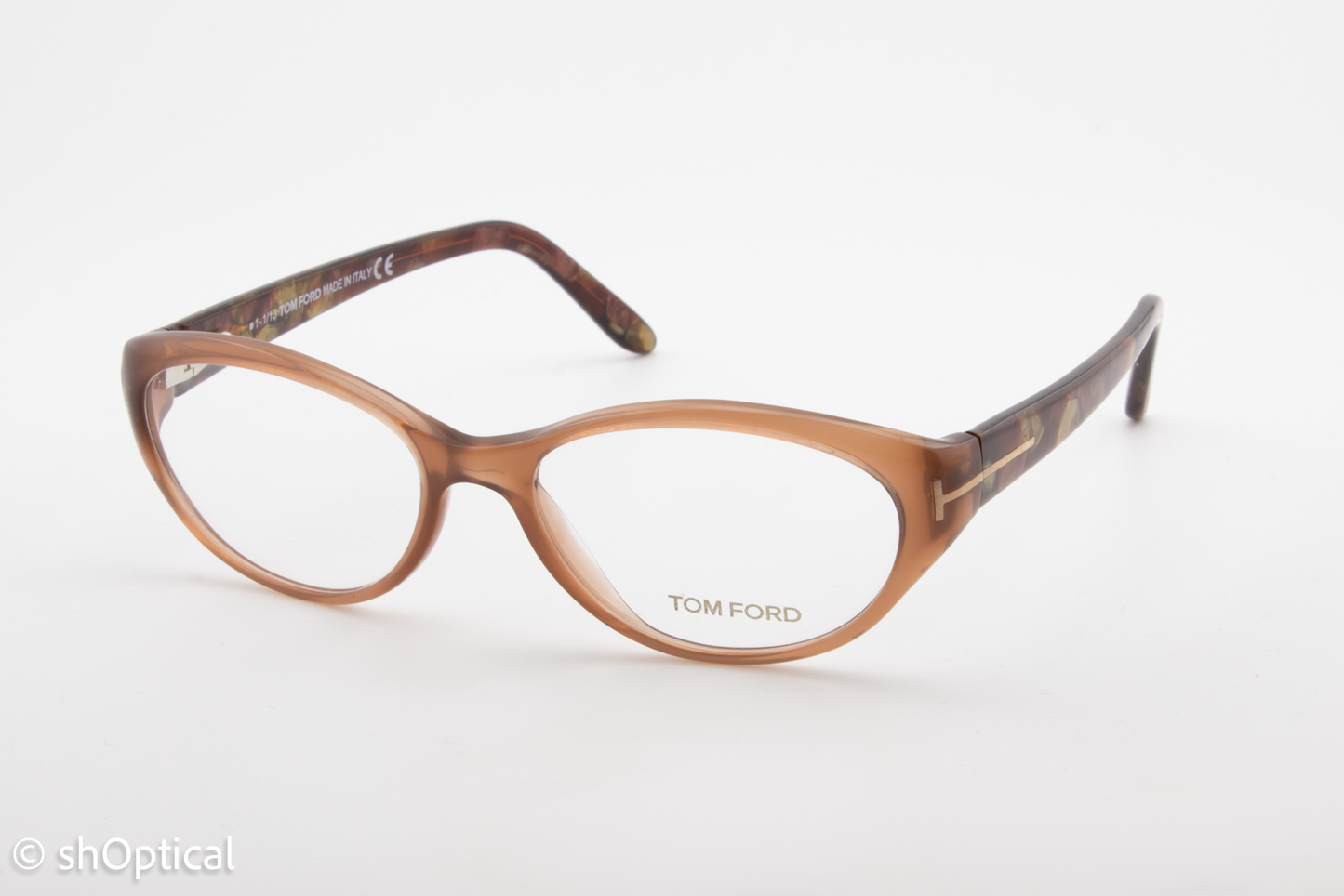 Tom Ford TF5244  Female Oval Glasses Frame Light Brown 54mm