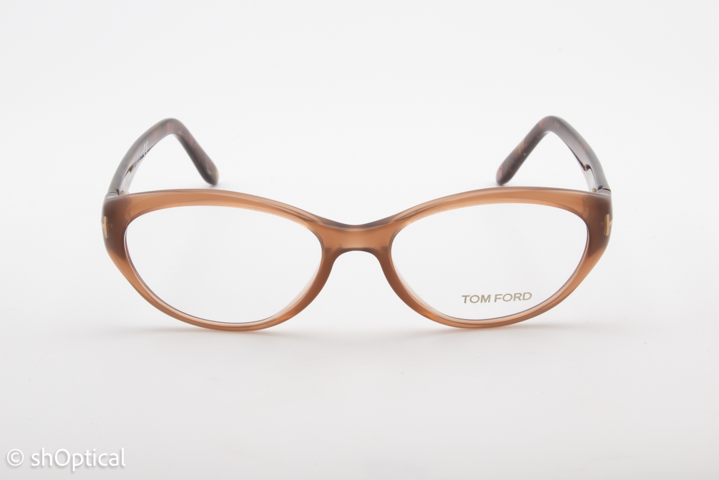 Tom Ford TF5244  Female Oval Glasses Frame Light Brown 54mm