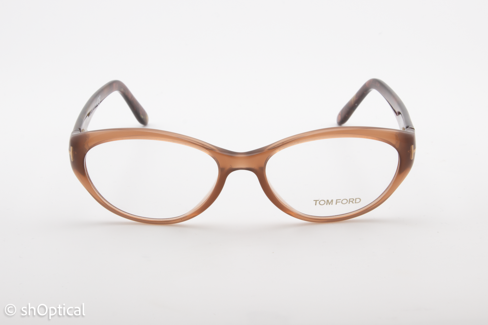 Tom Ford TF5244  Female Oval Glasses Frame Light Brown 54mm