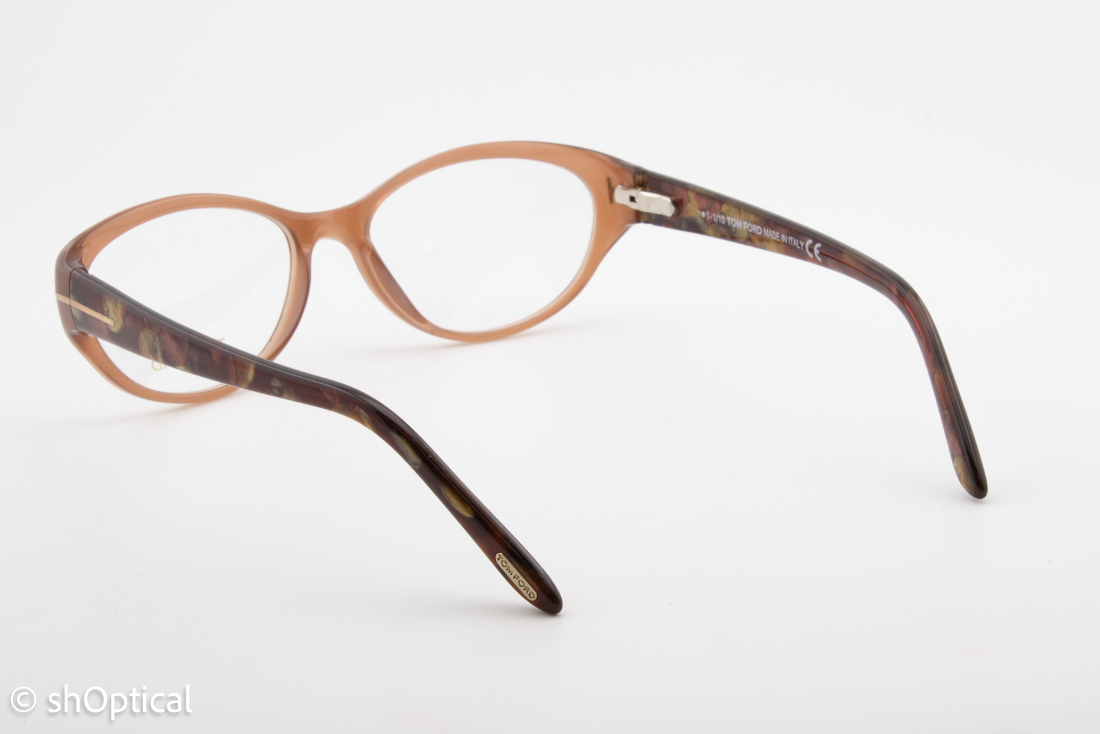 Tom Ford TF5244  Female Oval Glasses Frame Light Brown 54mm