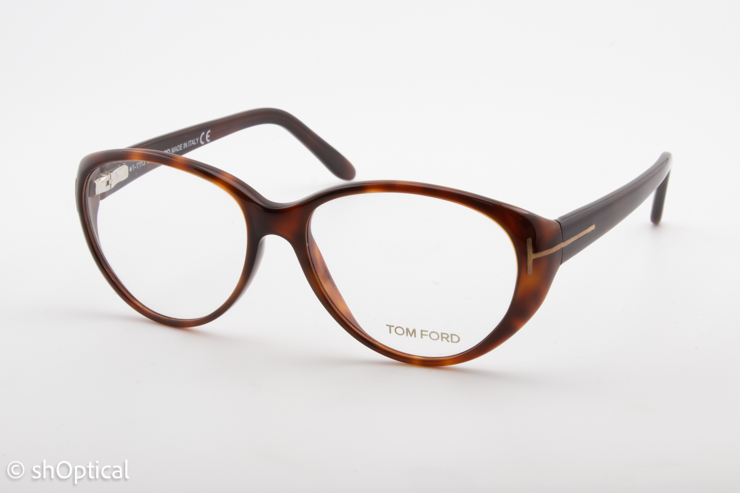 Tom Ford TF5245  Female Oval Glasses Frame Brown Tortoiseshell 55mm