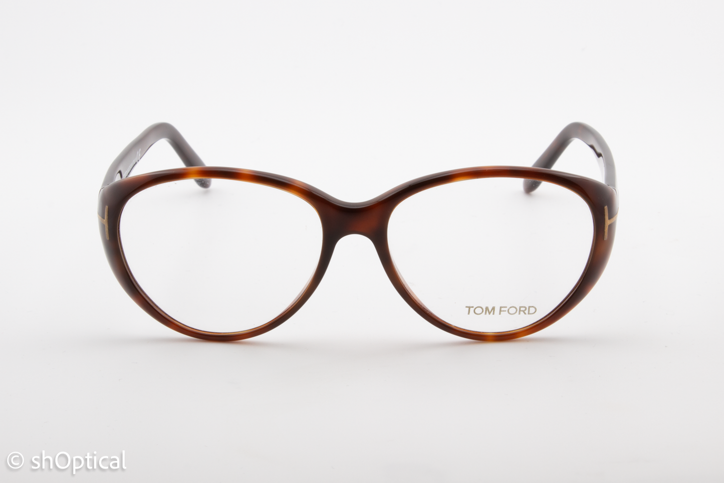 Tom Ford TF5245  Female Oval Glasses Frame Brown Tortoiseshell 55mm