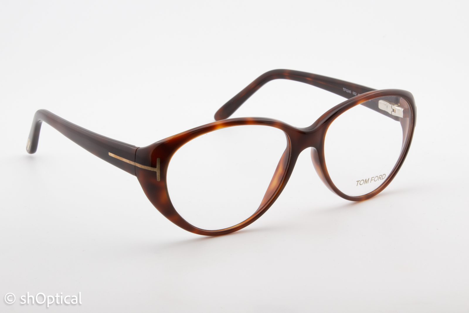 Tom Ford TF5245  Female Oval Glasses Frame Brown Tortoiseshell 55mm