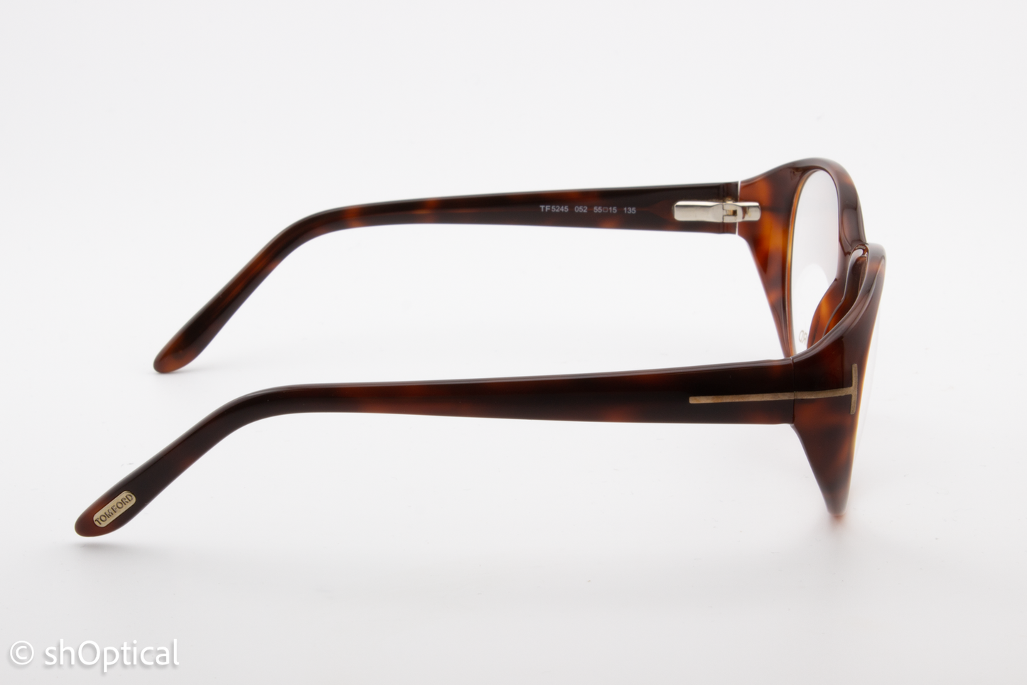Tom Ford TF5245  Female Oval Glasses Frame Brown Tortoiseshell 55mm