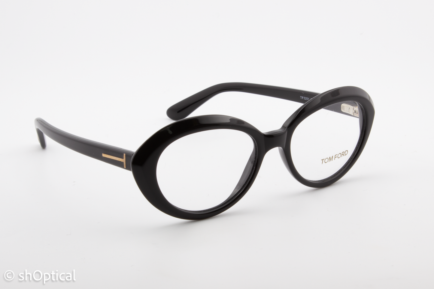 Tom Ford TF5251  Female Oval Glasses Frame Black 51mm