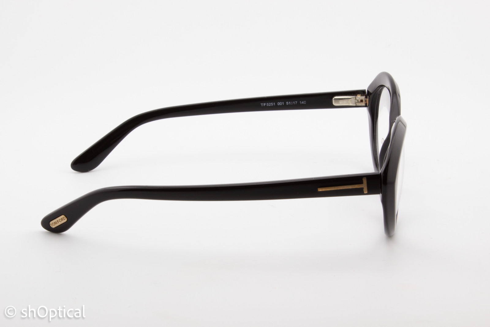 Tom Ford TF5251  Female Oval Glasses Frame Black 51mm