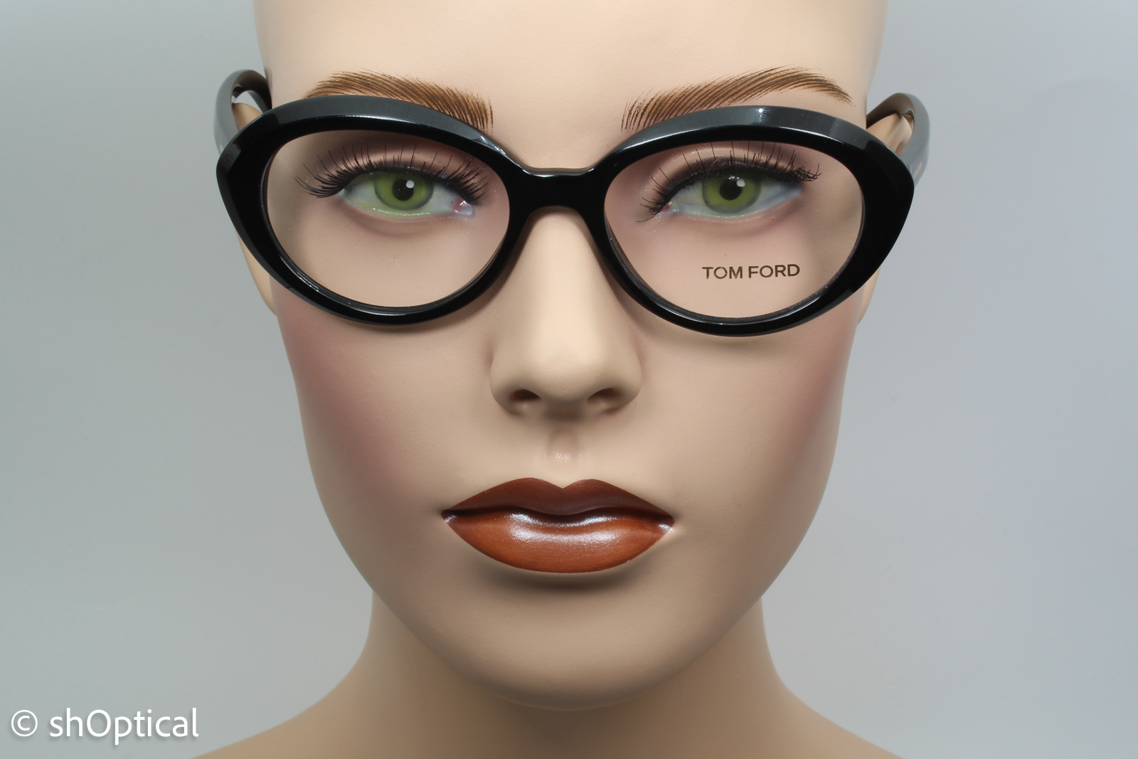 Tom Ford TF5251  Female Oval Glasses Frame Black 51mm