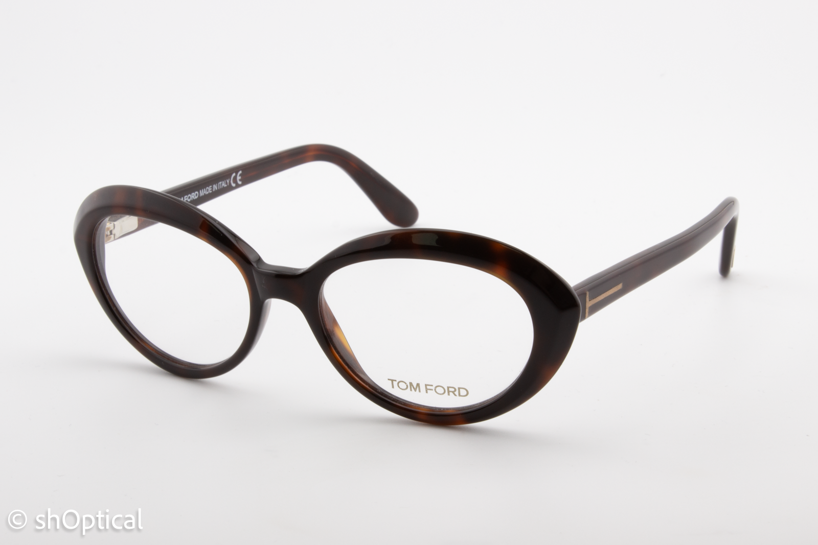 Tom Ford TF5251  Female Oval Glasses Frame Brown 51mm