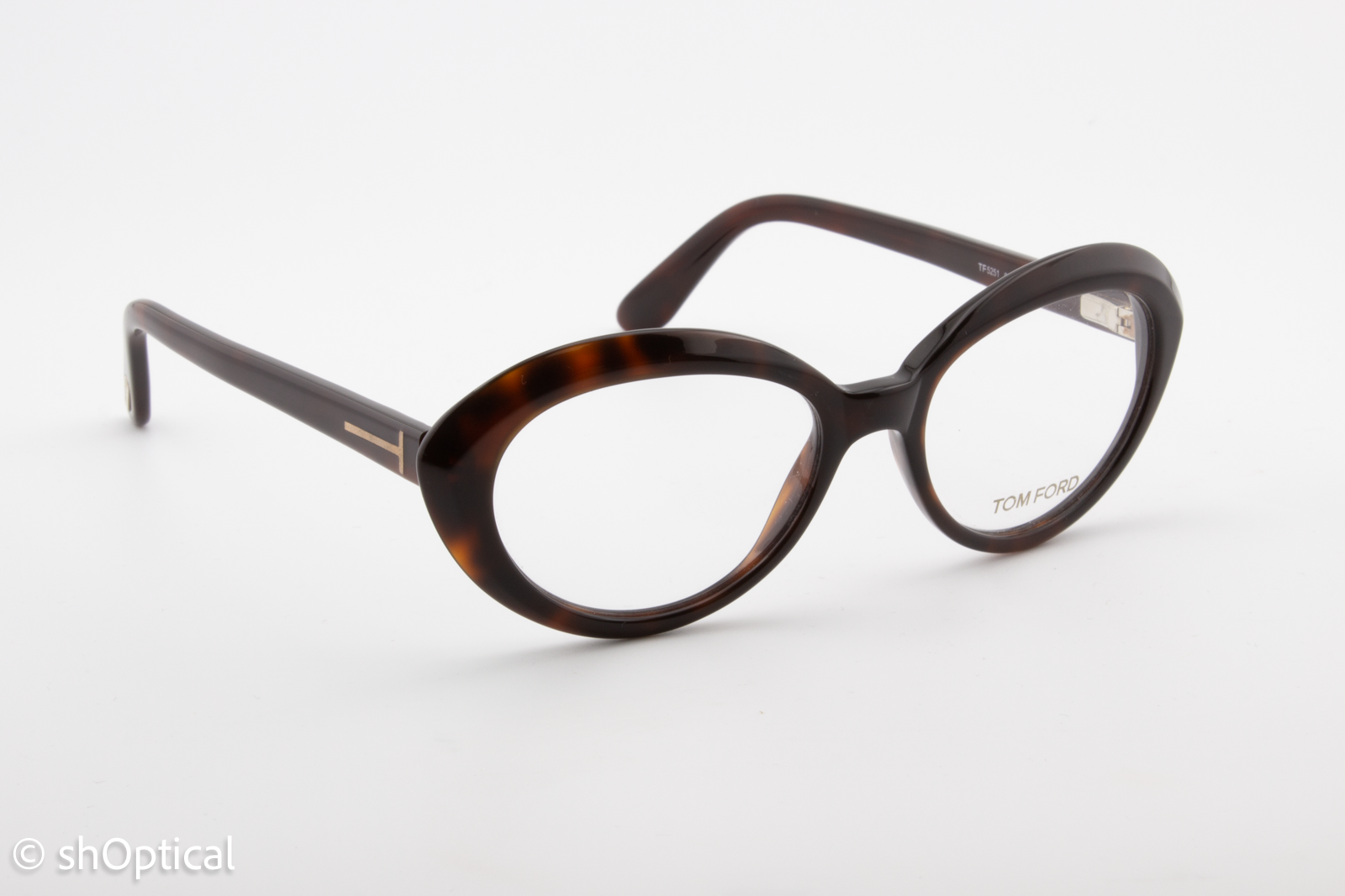 Tom Ford TF5251  Female Oval Glasses Frame Brown 51mm