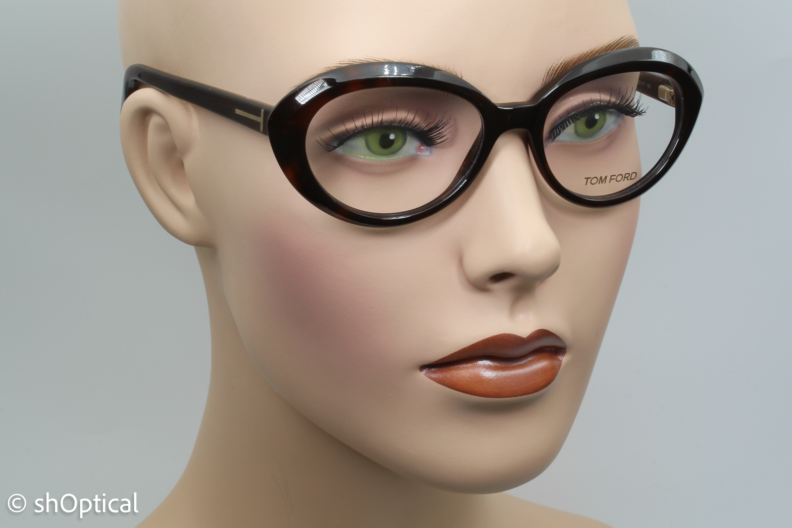 Tom Ford TF5251  Female Oval Glasses Frame Brown 51mm