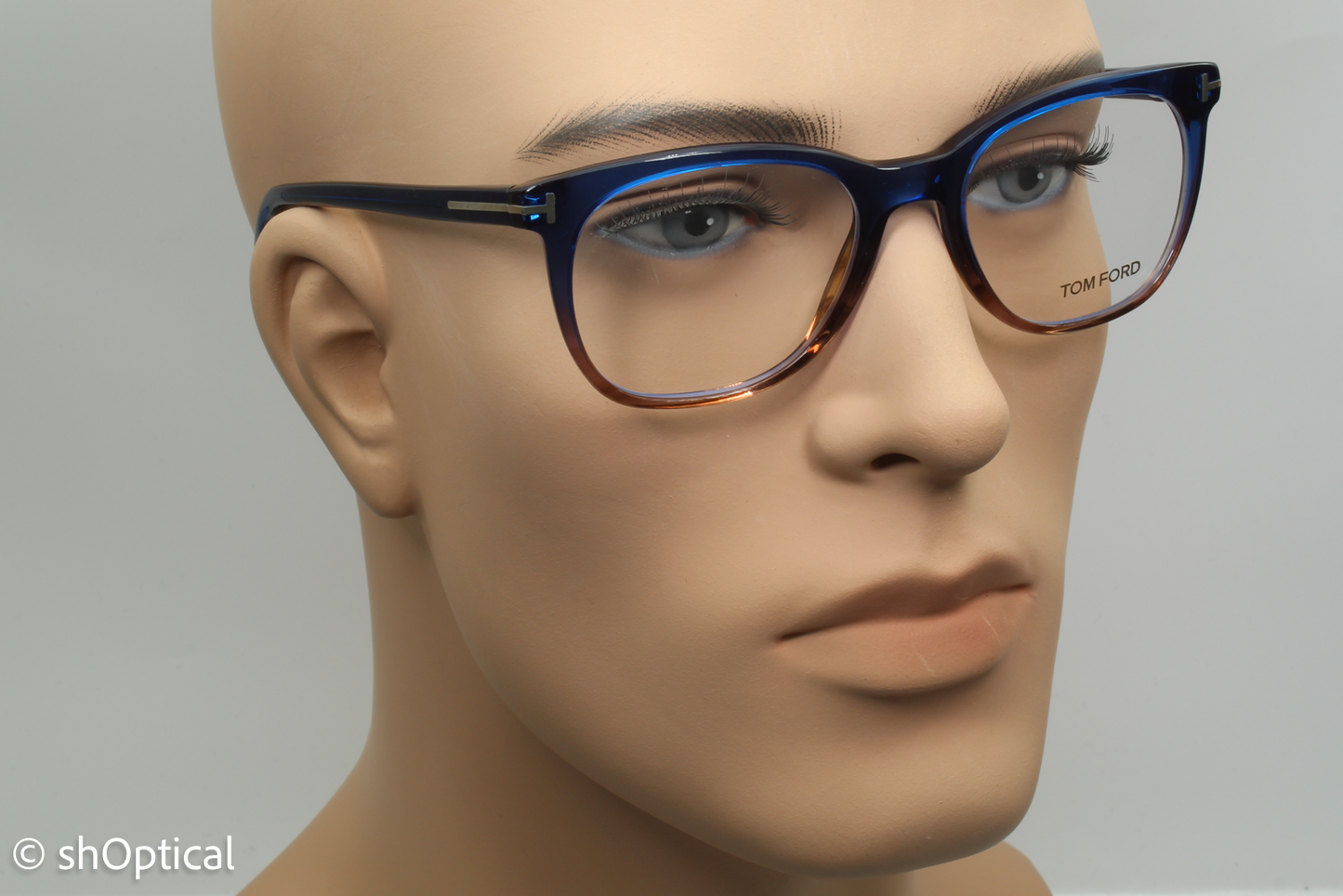 Tom Ford TF5310  Unisex Square Glasses Frame Blue/Brown Transparent 52mm