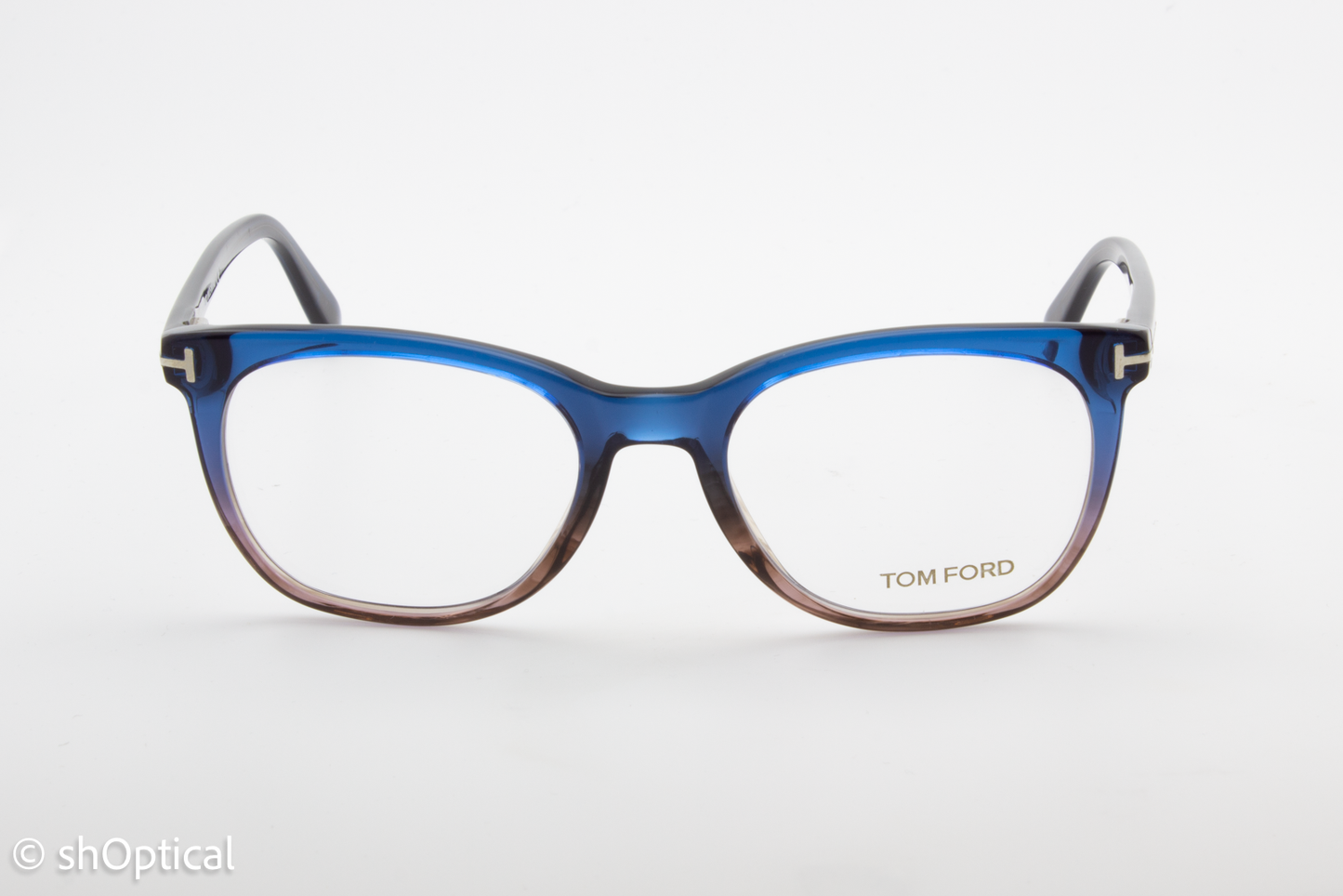 Tom Ford TF5310  Unisex Square Glasses Frame Blue/Brown Transparent 52mm