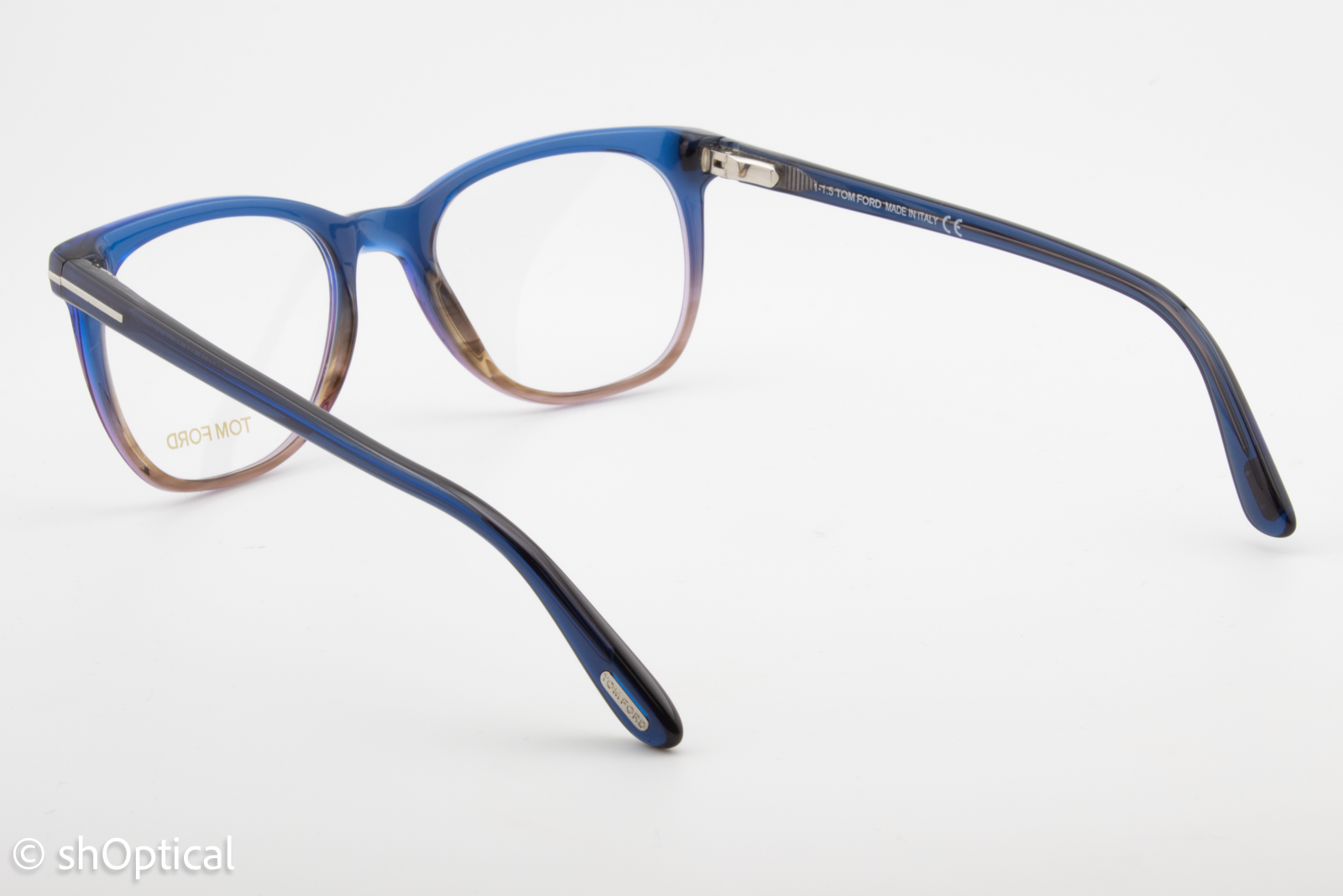 Tom Ford TF5310  Unisex Square Glasses Frame Blue/Brown Transparent 52mm