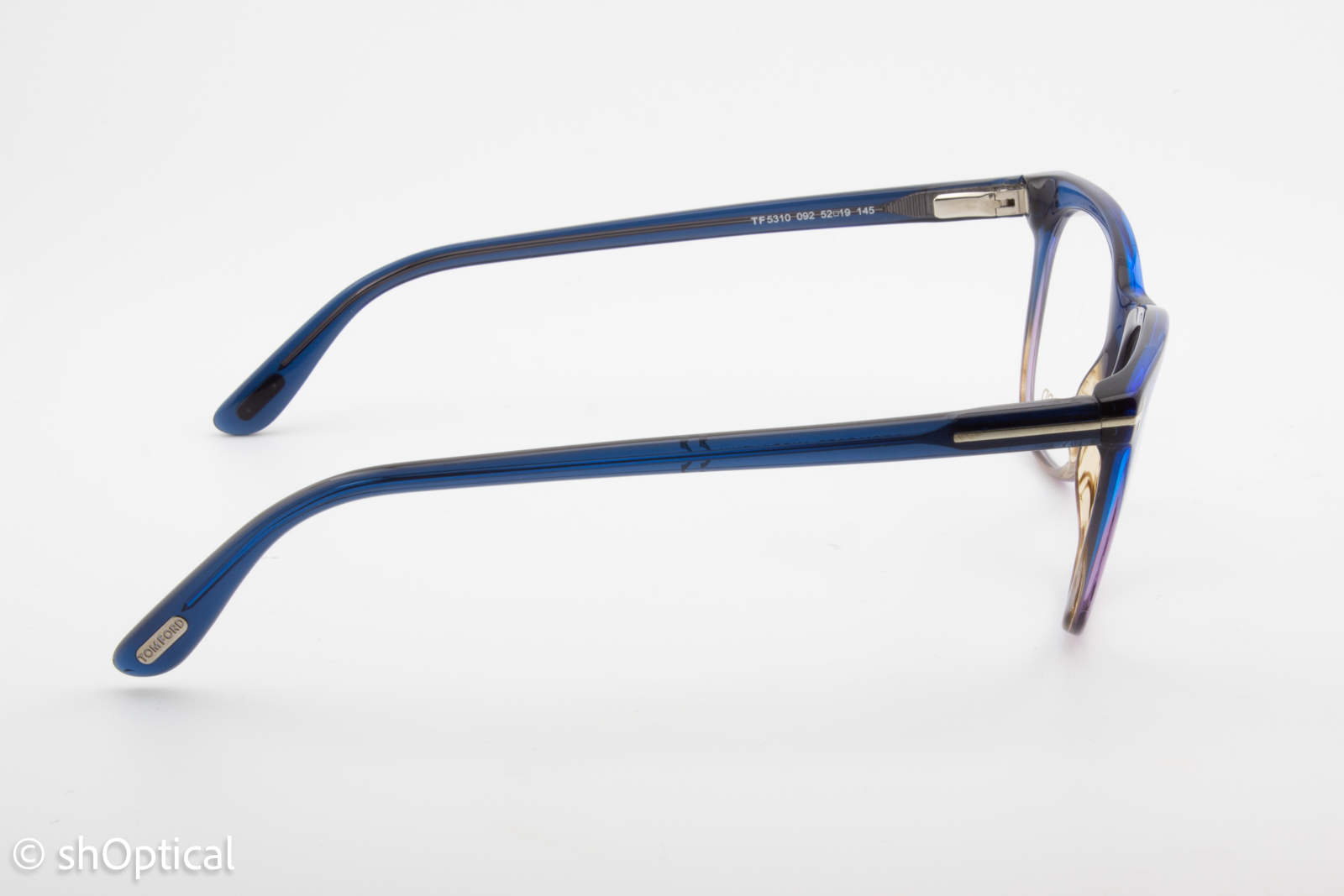 Tom Ford TF5310  Unisex Square Glasses Frame Blue/Brown Transparent 52mm