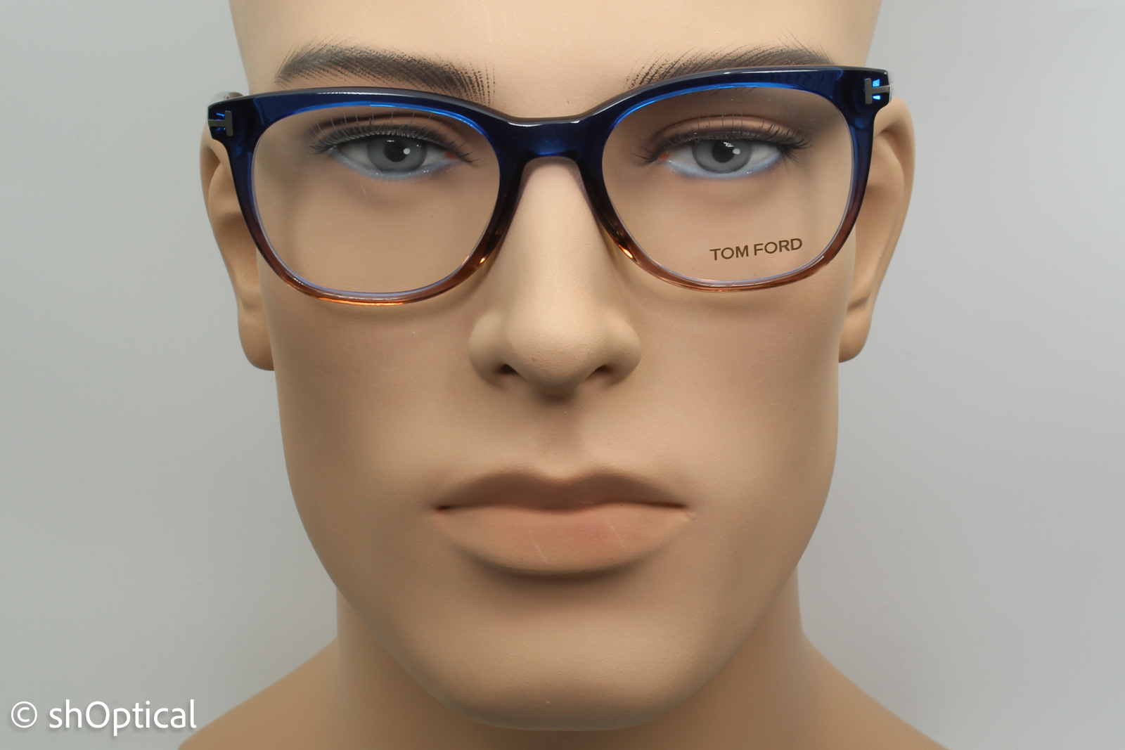 Tom Ford TF5310  Unisex Square Glasses Frame Blue/Brown Transparent 52mm