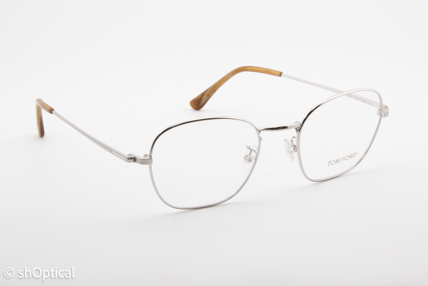 Tom Ford TF5335  Unisex Square Glasses Frame Silver 51mm