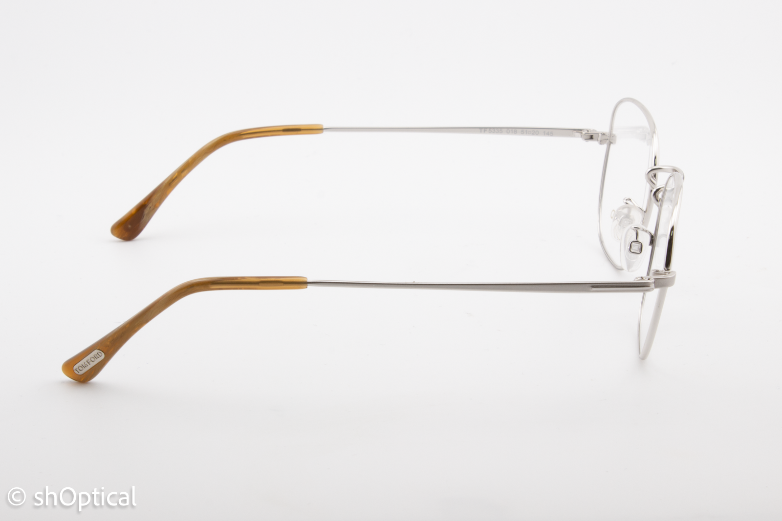 Tom Ford TF5335  Unisex Square Glasses Frame Silver 51mm