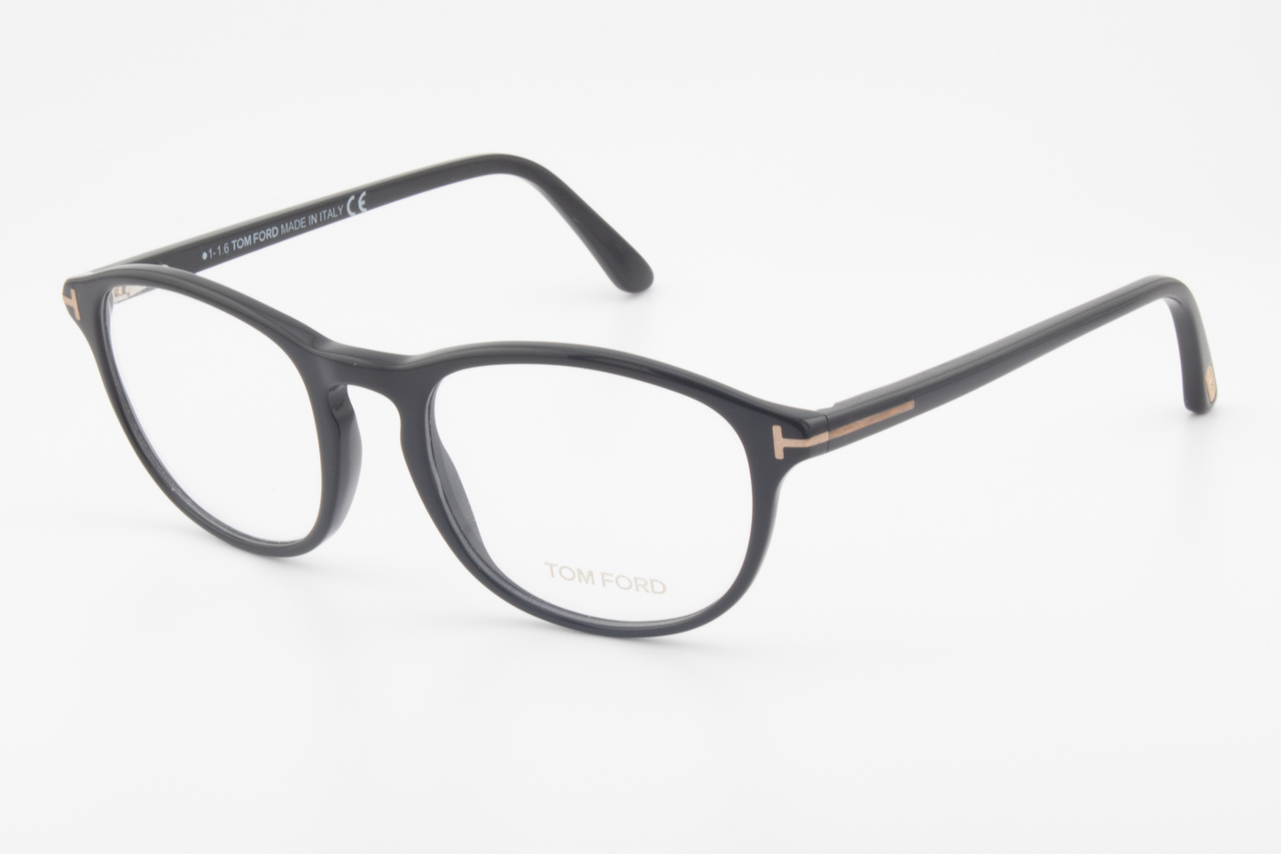 Tom Ford TF5427  Unisex Round Glasses Frame Shiny Black 52mm