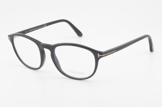 Tom Ford TF5427  Unisex Round Glasses Frame Shiny Black 52mm
