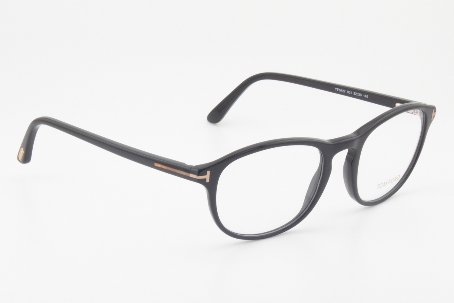 Tom Ford TF5427  Unisex Round Glasses Frame Shiny Black 52mm