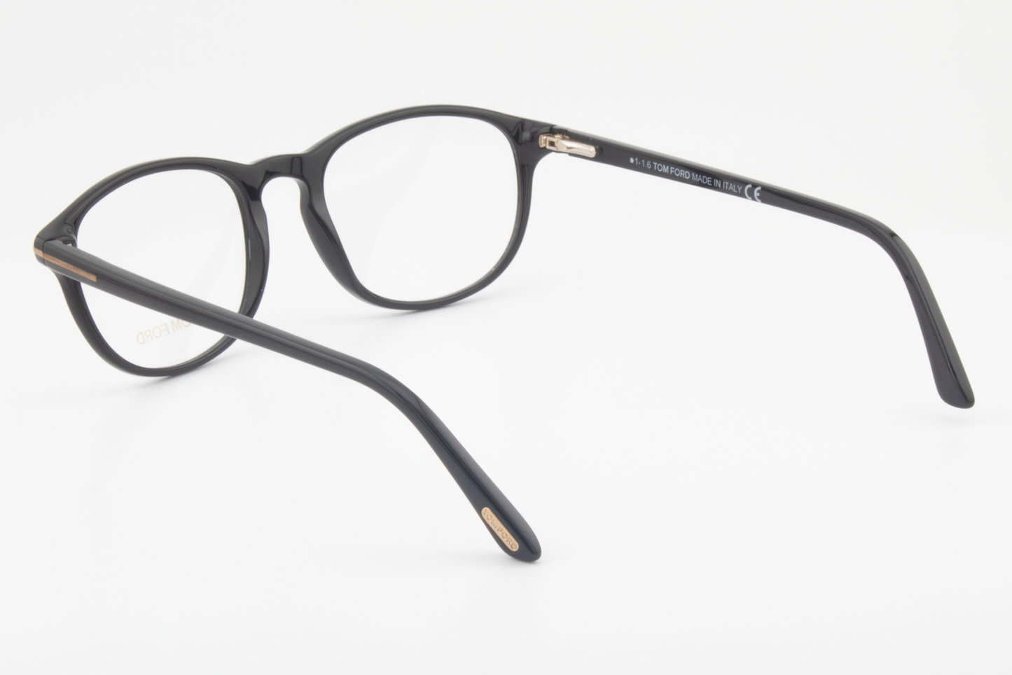 Tom Ford TF5427  Unisex Round Glasses Frame Shiny Black 52mm