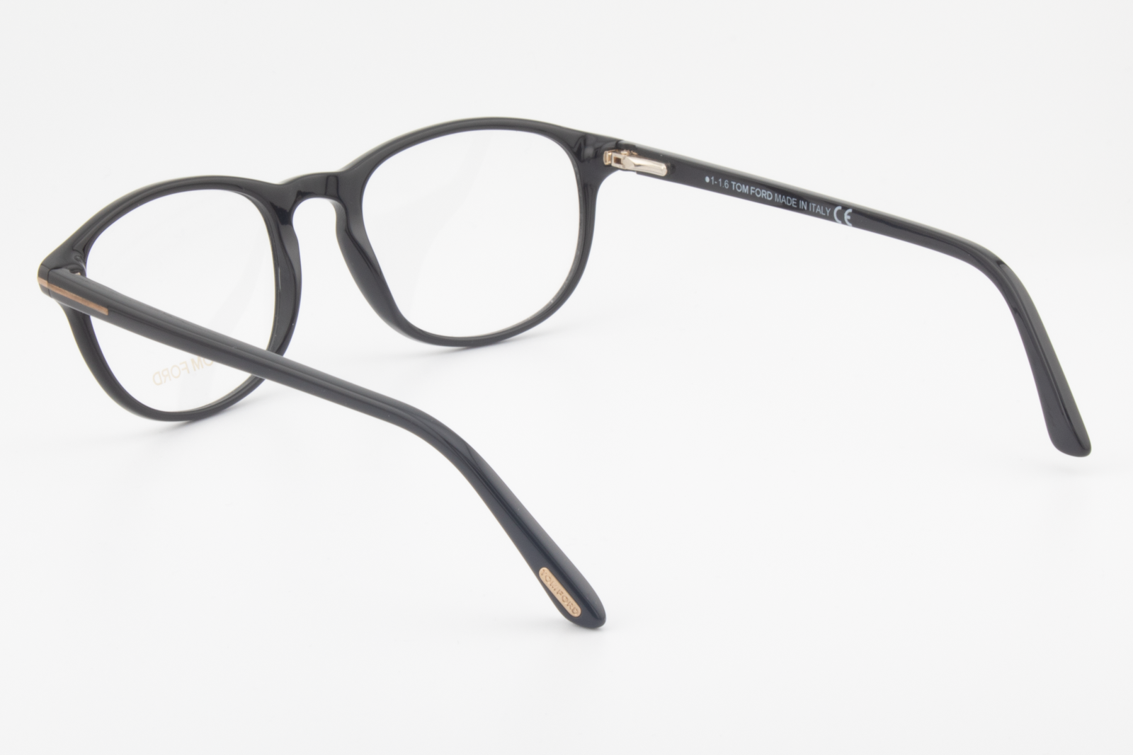 Tom Ford TF5427  Unisex Round Glasses Frame Shiny Black 52mm