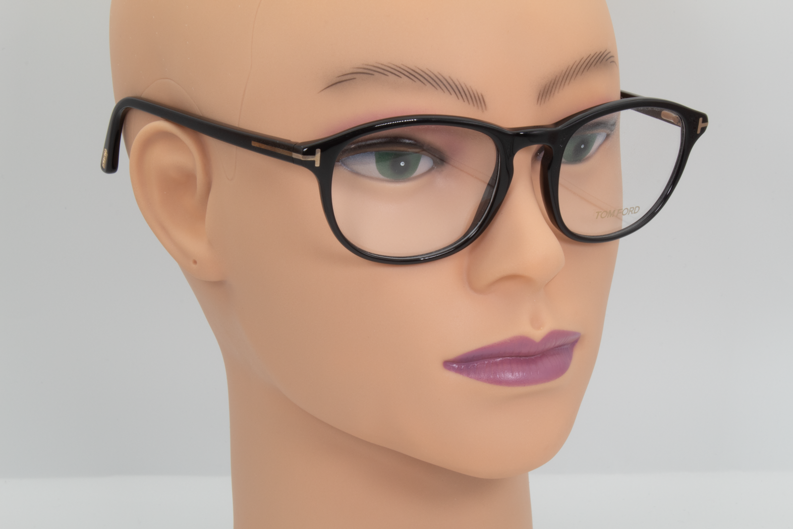 Tom Ford TF5427  Unisex Round Glasses Frame Shiny Black 52mm