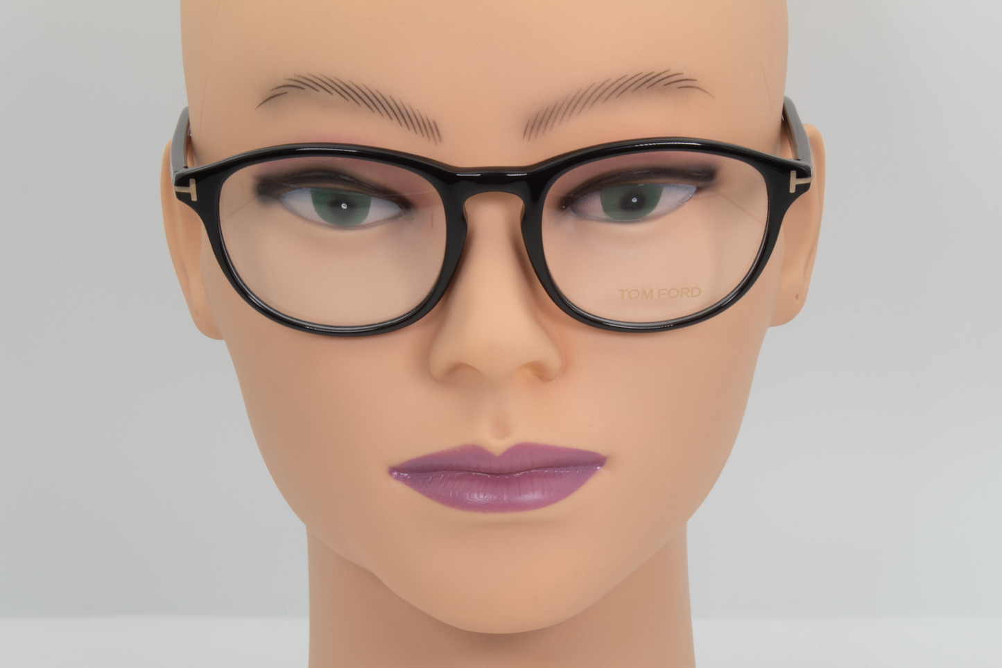 Tom Ford TF5427  Unisex Round Glasses Frame Shiny Black 52mm