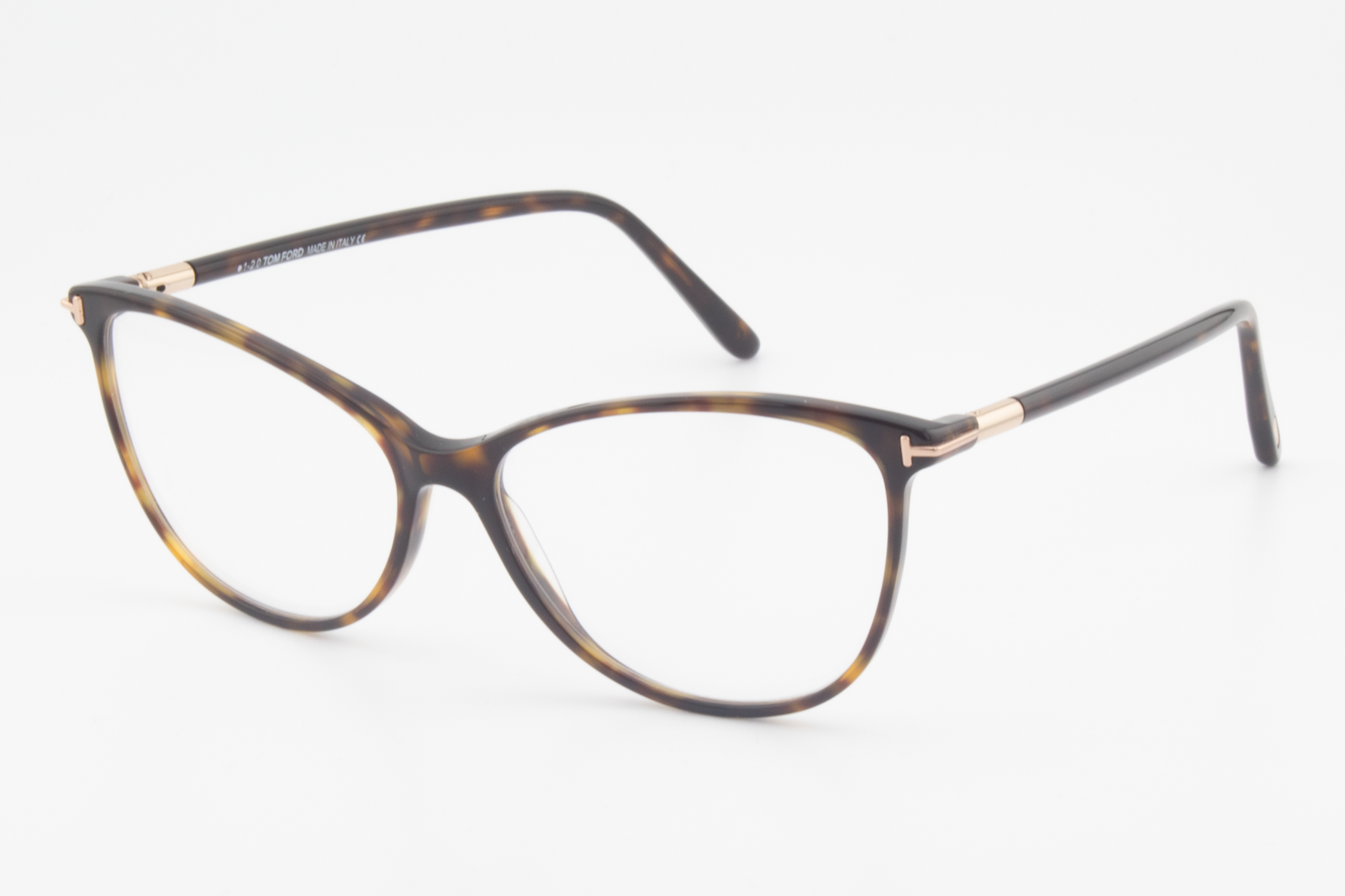 Tom Ford TF5616-B  Female Cat Eye Glasses Frame Polished Dark Havana 56mm