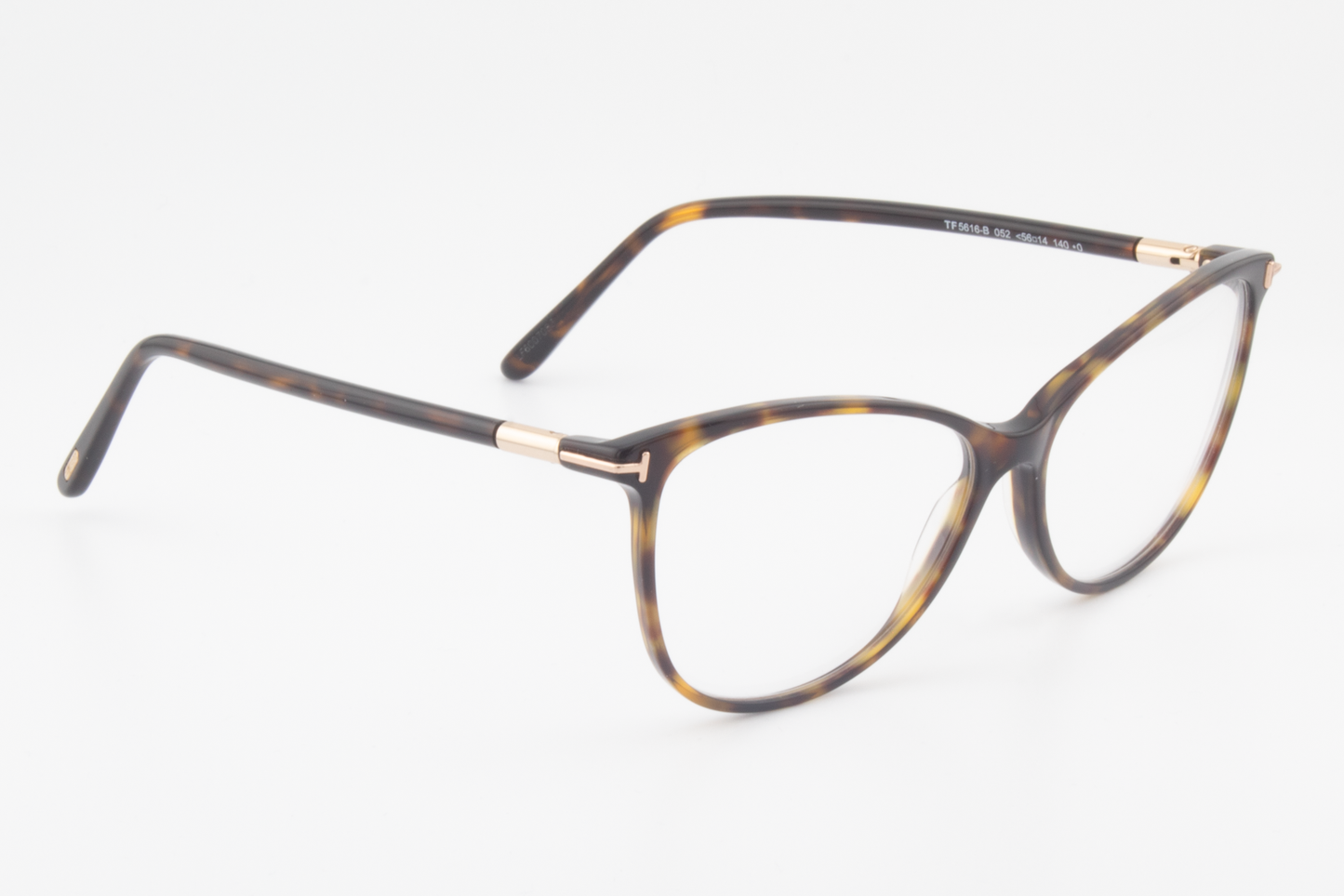 Tom Ford TF5616-B  Female Cat Eye Glasses Frame Polished Dark Havana 56mm