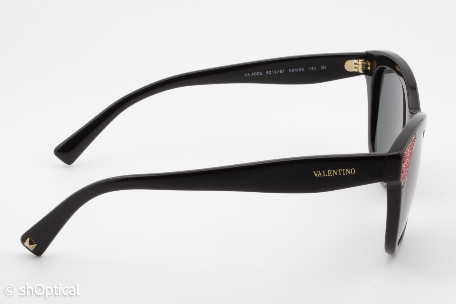 Valentino VA4005 5012/87 Womens Full Rim Sunglasses Black 52mm