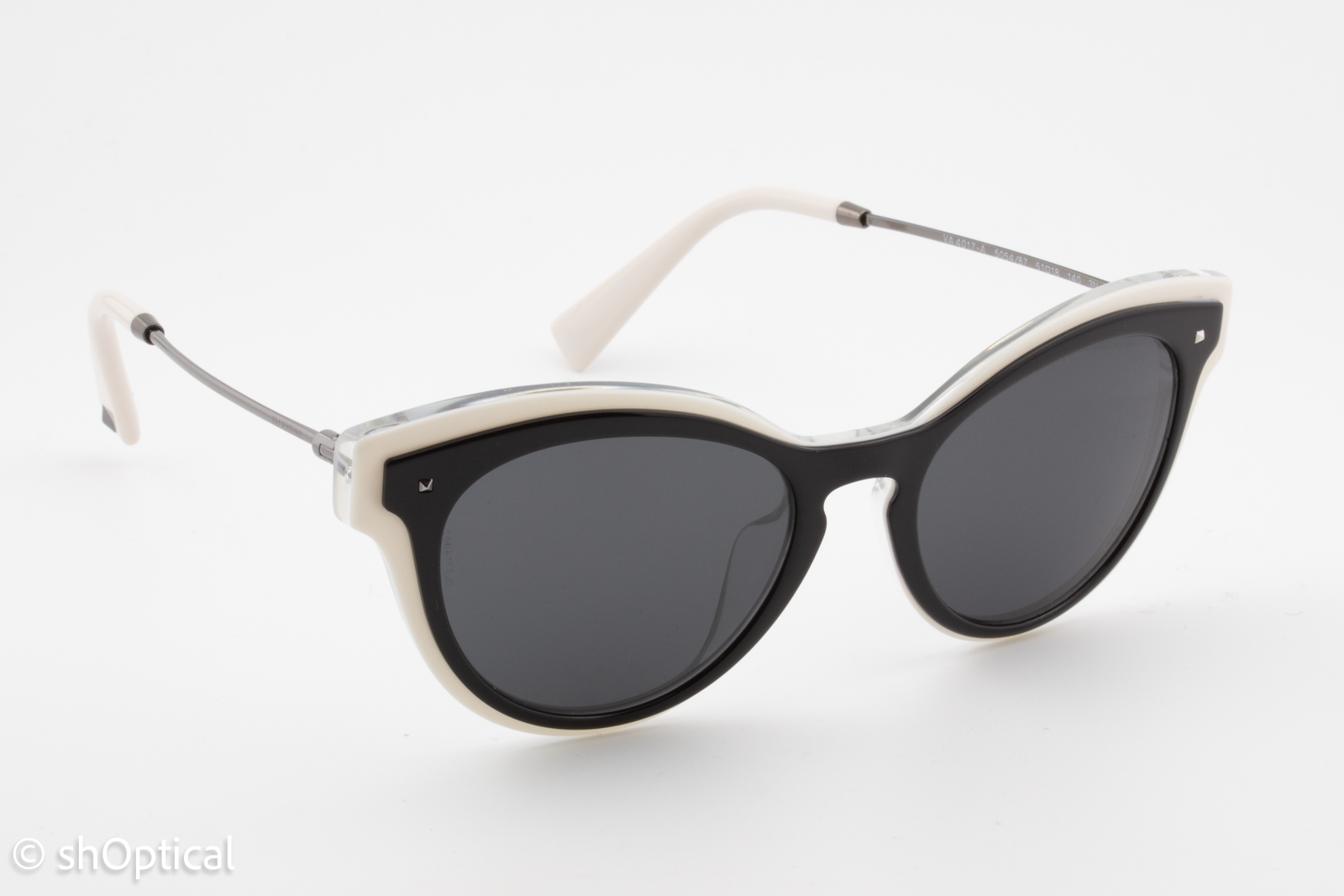 Valentino VA4017-A 5054/87 Womens Full Rim Sunglasses Black & White 51mm