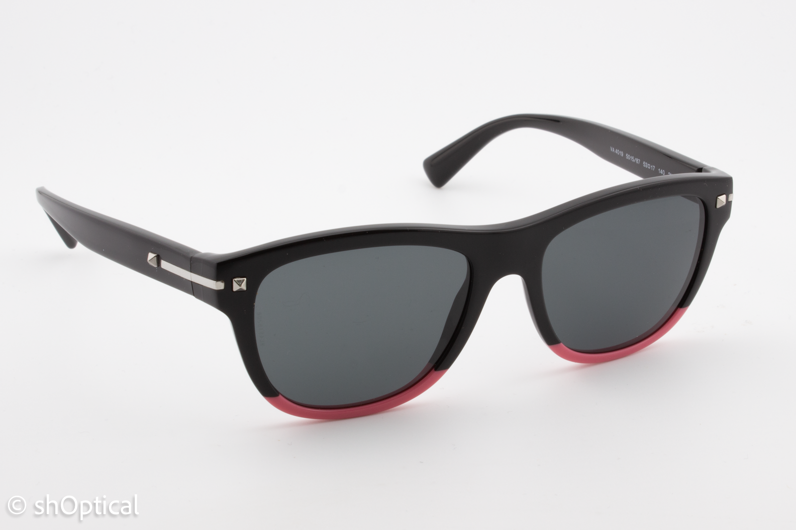 Valentino VA4019 5015/87 Womens Full Rim Sunglasses Black & Pink 53mm