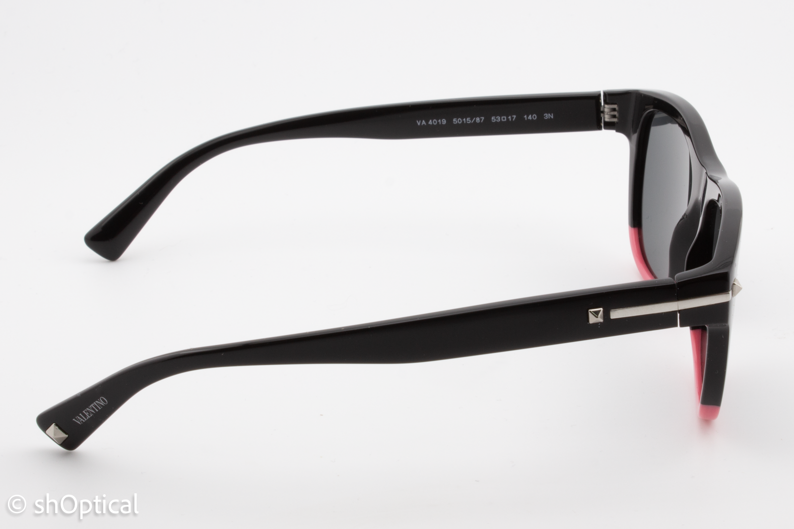 Valentino VA4019 5015/87 Womens Full Rim Sunglasses Black & Pink 53mm