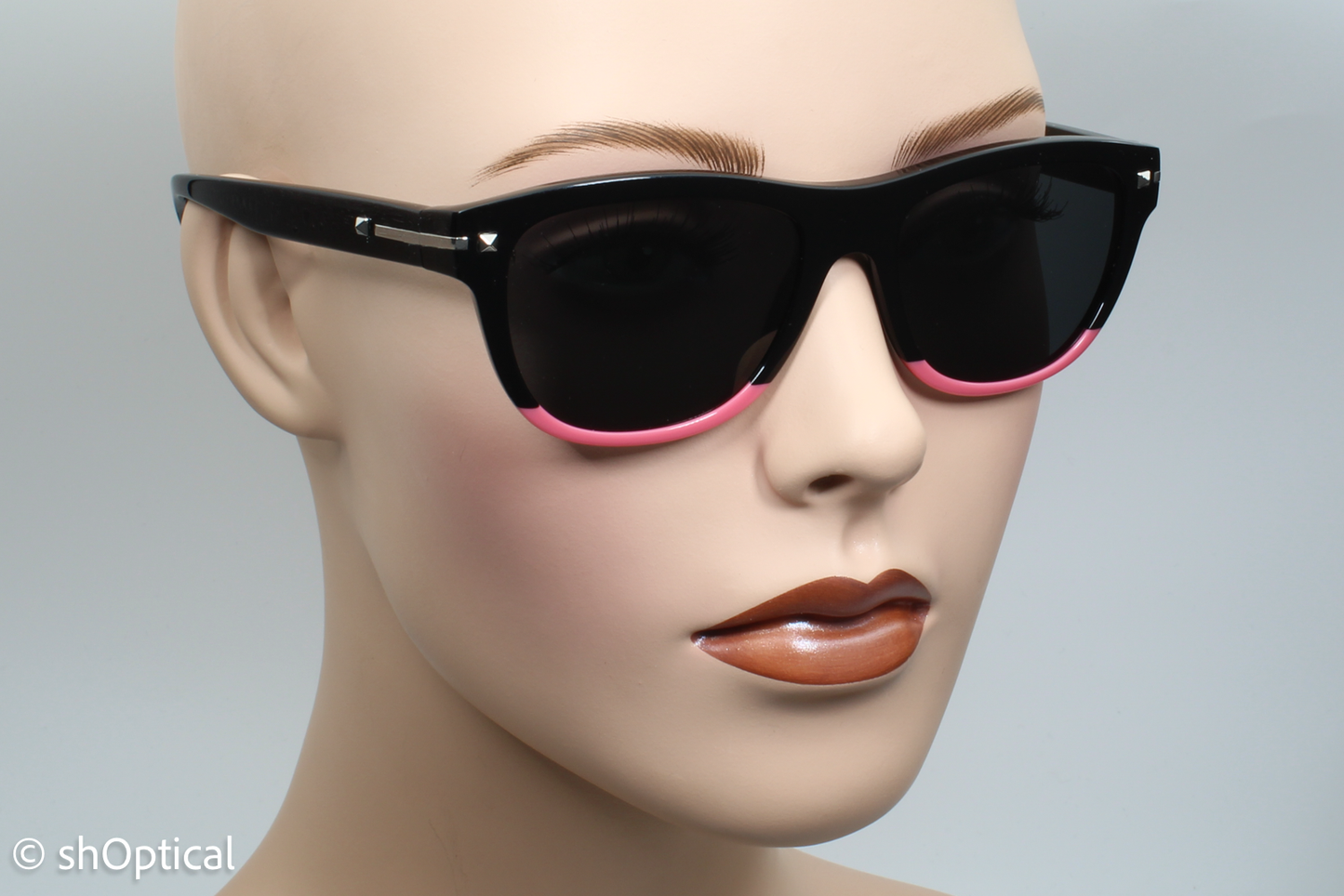 Valentino VA4019 5015/87 Womens Full Rim Sunglasses Black & Pink 53mm