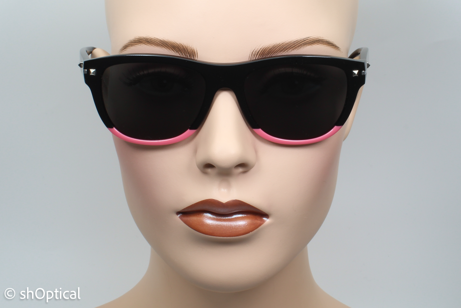 Valentino VA4019 5015/87 Womens Full Rim Sunglasses Black & Pink 53mm