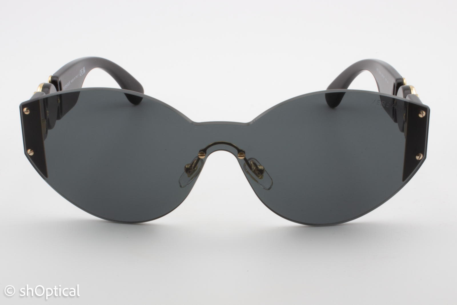 Versace MOD.2224 GB1/87 Womens Rimless Sunglasses Black & Gold 64mm