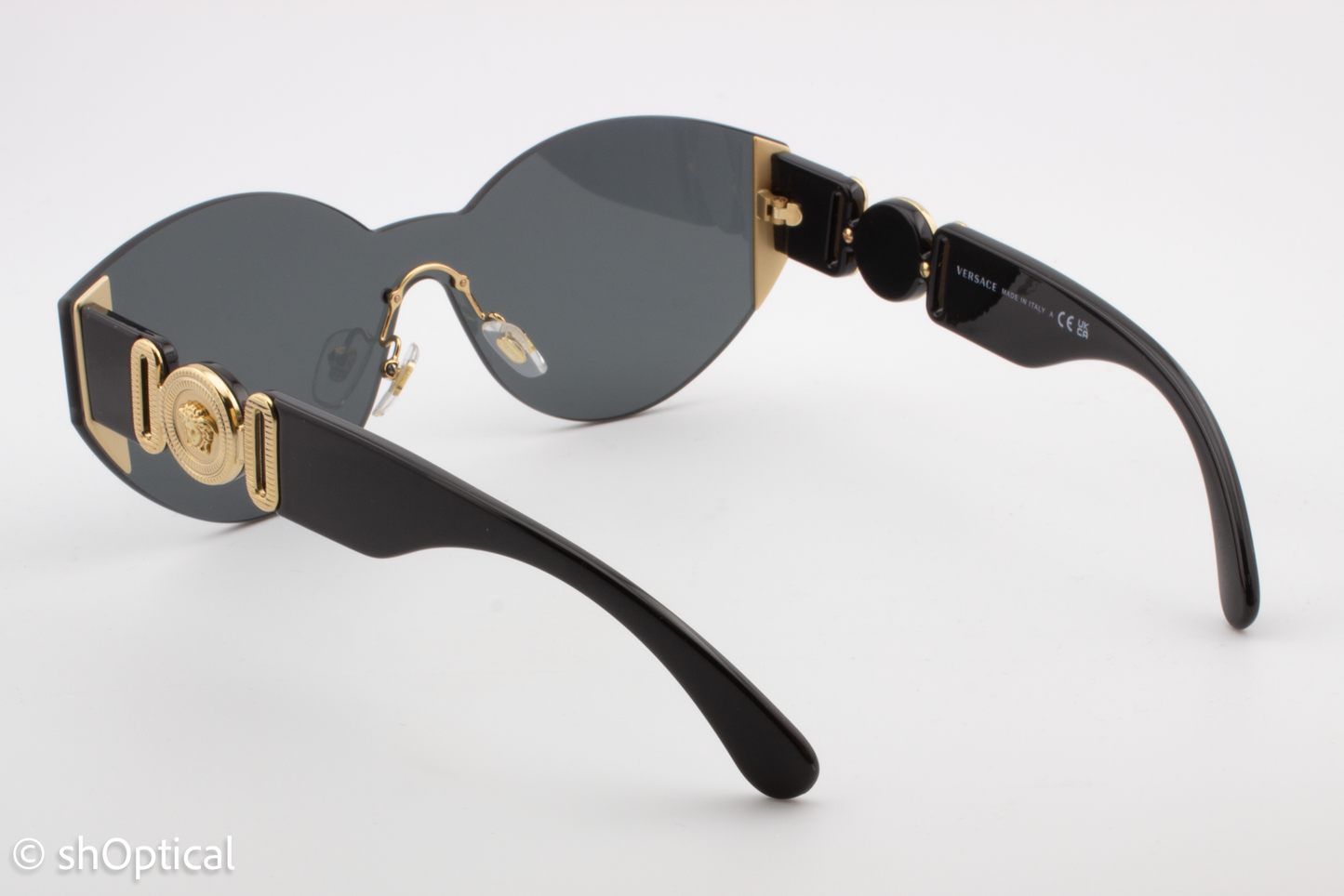 Versace MOD.2224 GB1/87 Womens Rimless Sunglasses Black & Gold 64mm