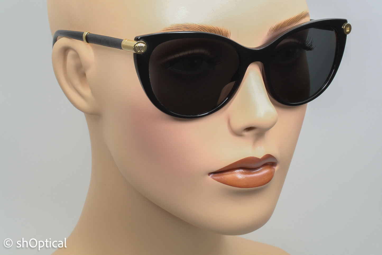 Versace MOD.4364-Q GB1/87 Womens Full Rim Sunglasses Black 55mm